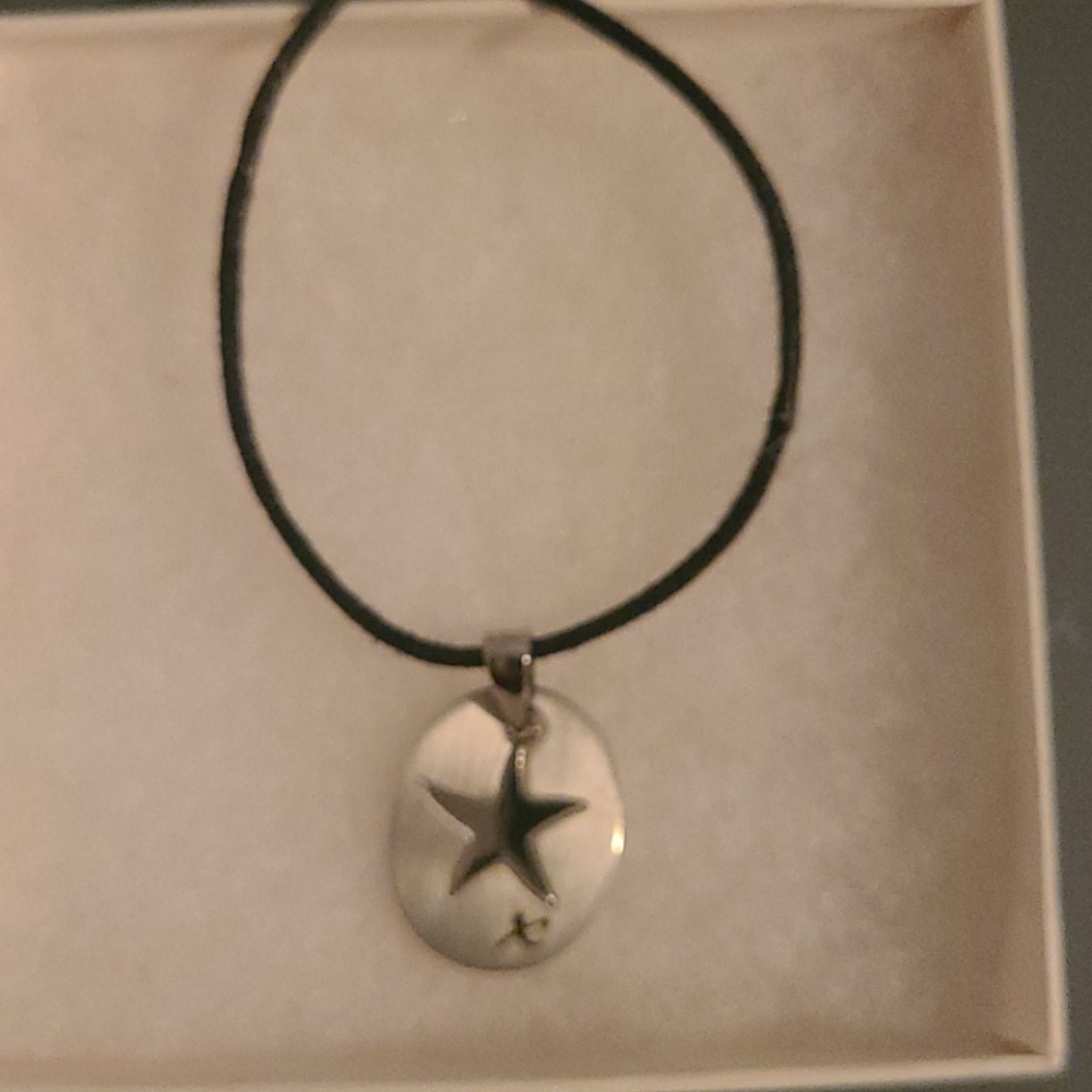 Stainless Steel Oval Shape Star Cut Out Pendant - Picture 5 of 8